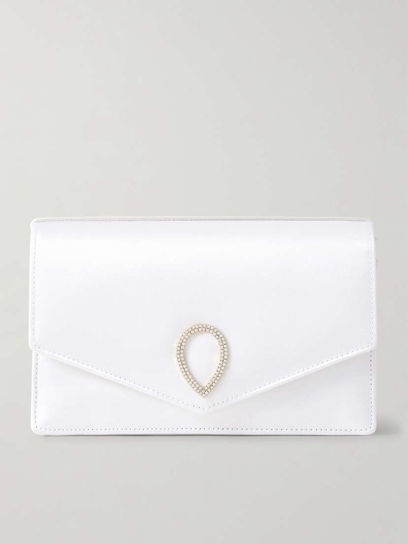Jennifer Chamandi Le 8 Crystal-embellished Satin Clutch Bag