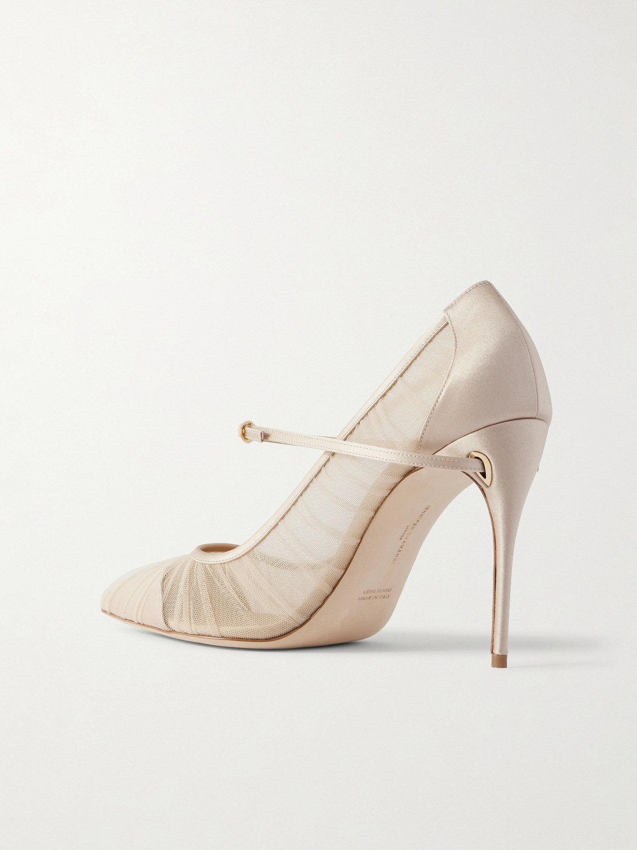 Lorenzo 105 Satin-Trimmed Pleated Tulle Pumps