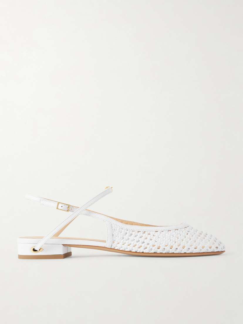 Jennifer Chamandi Mattia 20 Woven Leather Slingback Flats