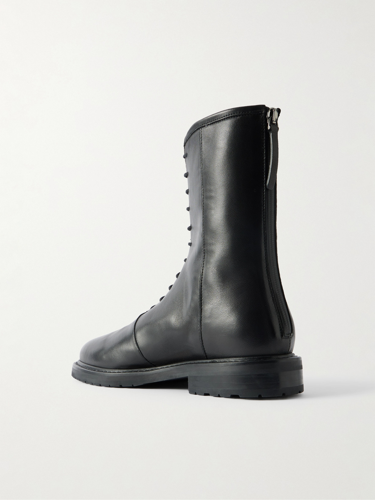 Legres Grained Leather Ankle Boots In Black