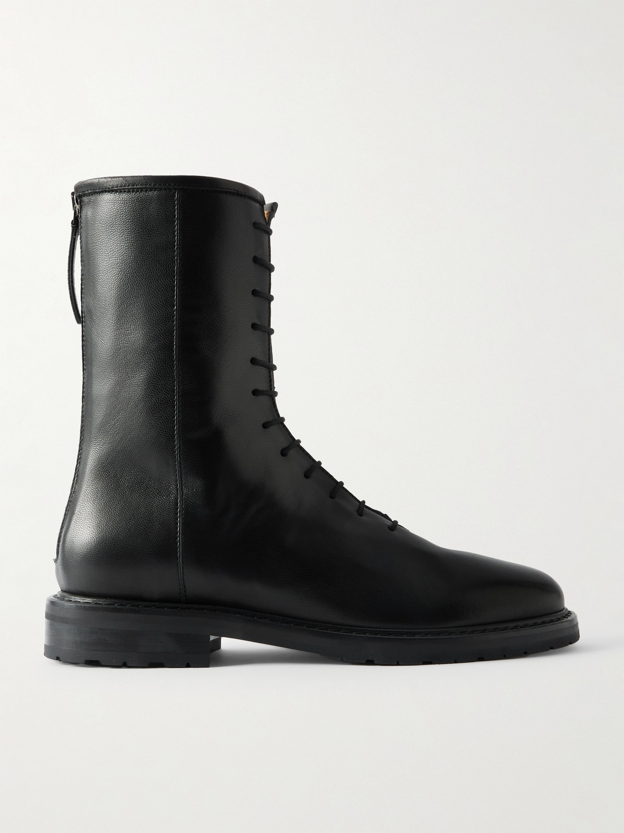 Legres Grained Leather Ankle Boots In Black