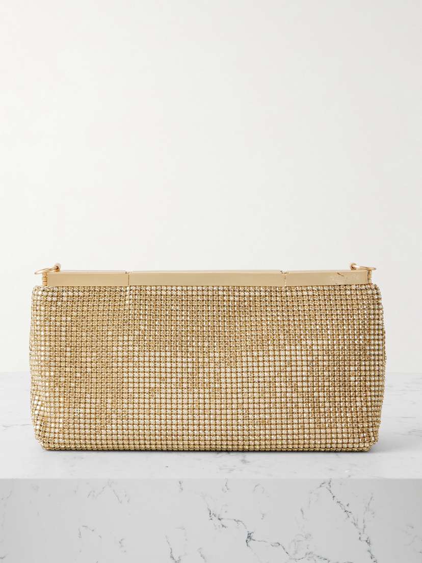 Cult Gaia Felice Crystal-embellished Chainmail Clutch