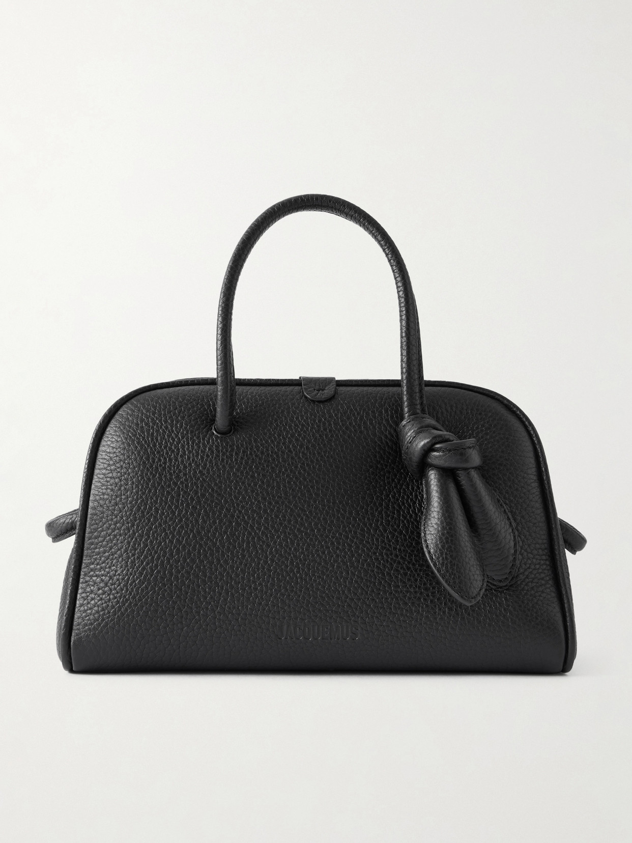 Jacquemus The Turismo Small Textured-leather Tote In Black