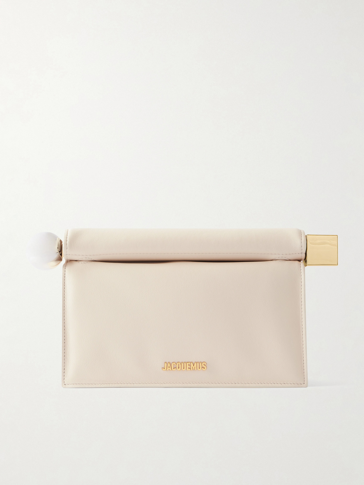 Jacquemus Pochette Small Embellished Leather Clutch In White