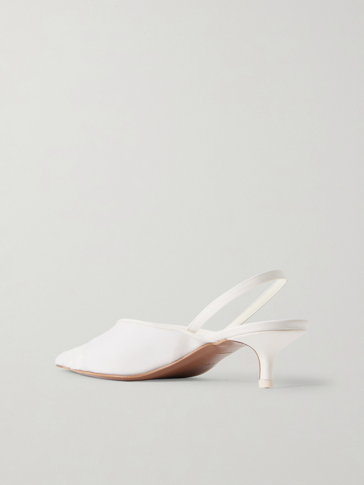 Irena Lace And Satin-Trimmed Slingback