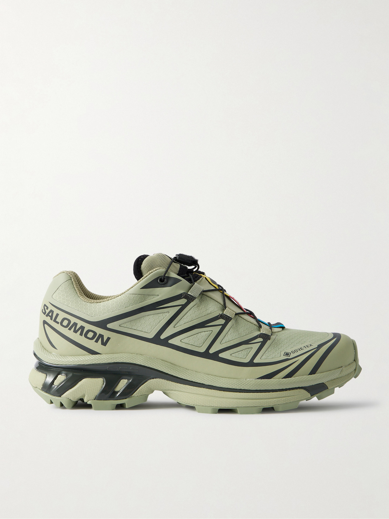 Salomon Xt-6 Tpu-trimmed Gore-tex Mesh Sneakers In Green
