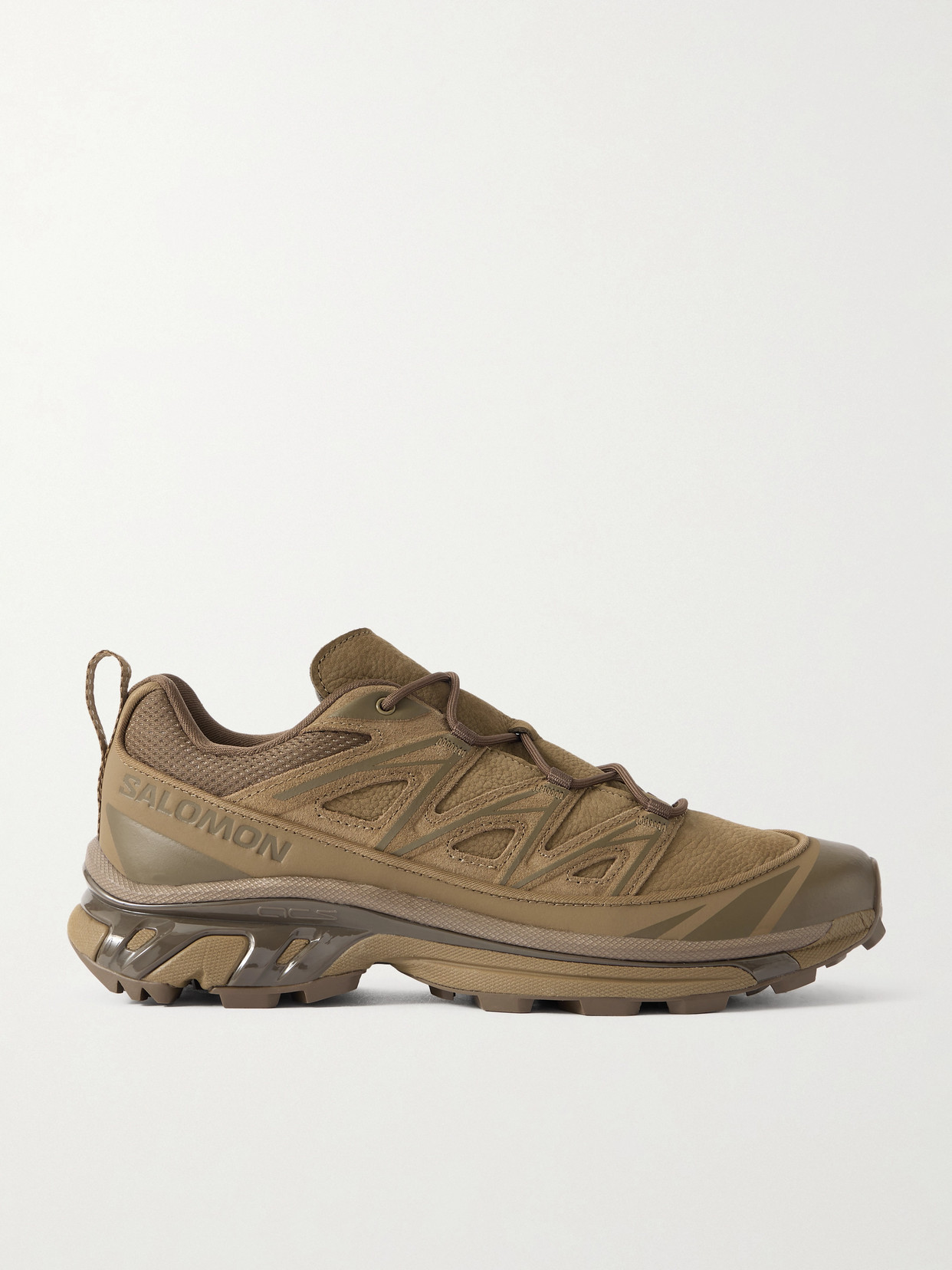 Salomon Xt-6 Expense Mesh, Suede And Textured-leather Sneakers In Brown