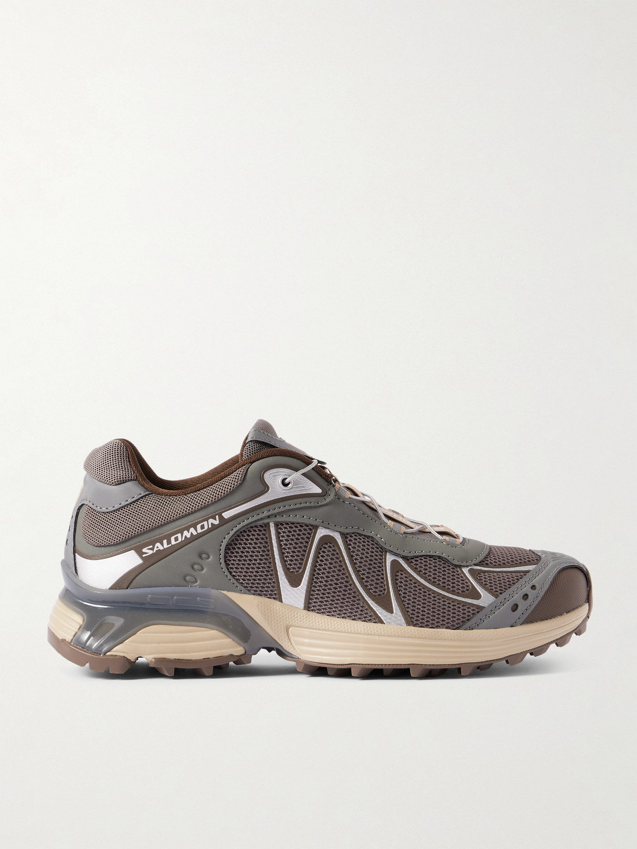 Salomon Xt-whisper Rubber-trimmed Mesh Sneakers In Brown