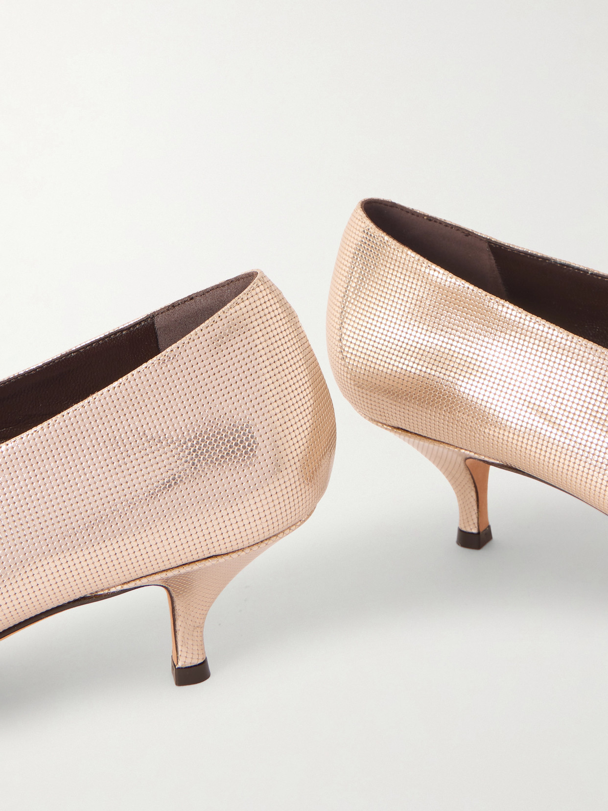 Veneto Metallic Textured-Leather Pumps