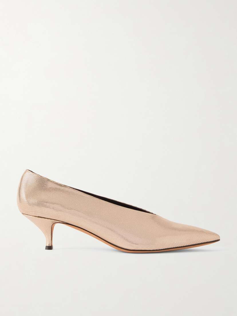 Emme Parsons Veneto Metallic Textured-leather Pumps