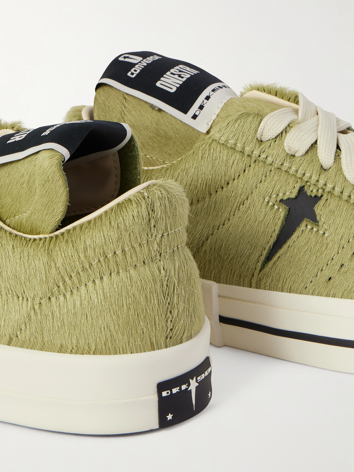 Rick Owens X Converse Drkshdw One Star Pro Ox Calf Hair Sneakers In Green