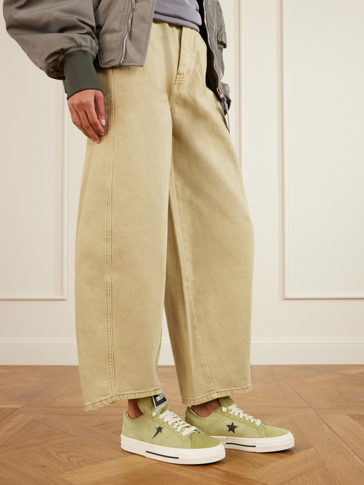 Rick Owens X Converse Drkshdw One Star Pro Ox Calf Hair Sneakers In Green