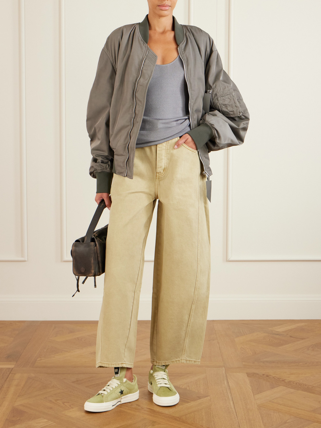 Rick Owens X Converse Drkshdw One Star Pro Ox Calf Hair Sneakers In Green