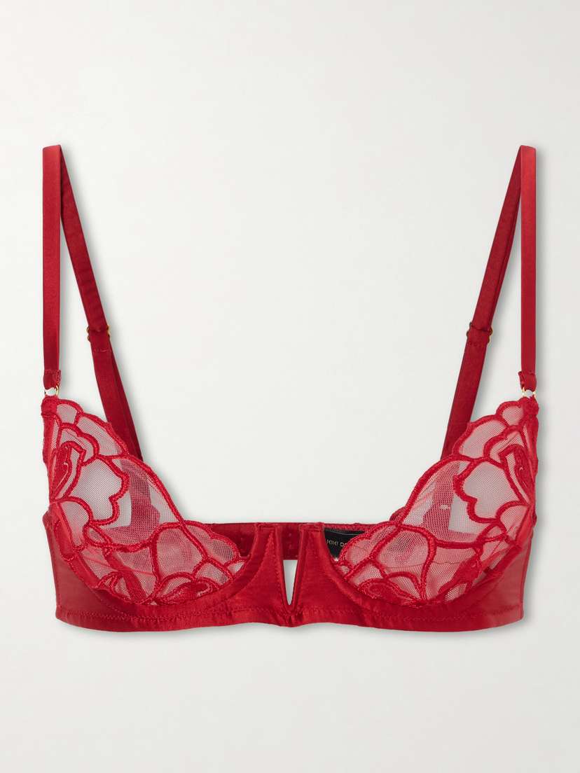 Kiki de Montparnasse Petite Chou Embroidered Lace Balconette Bra