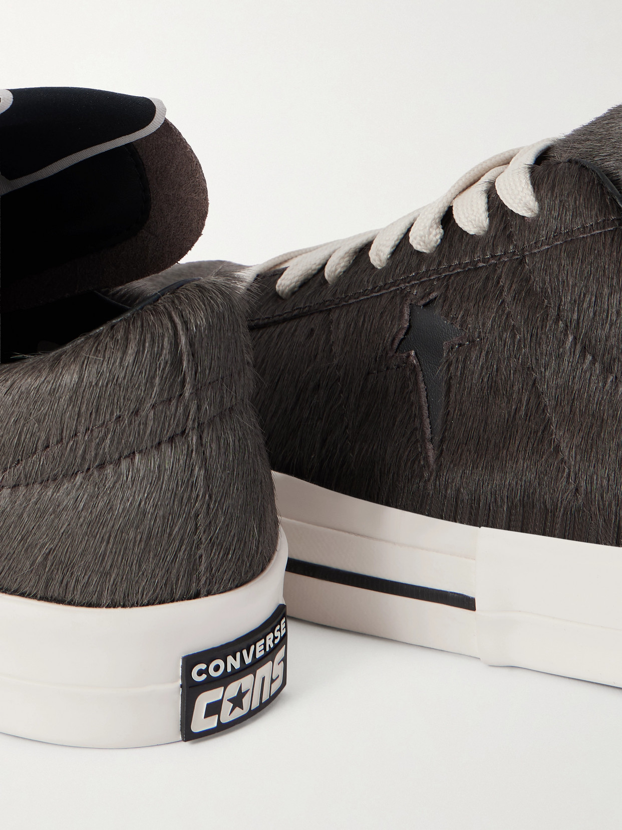 Rick Owens X Converse Drkshdw One Star Pro Ox Calf Hair Sneakers In Brown
