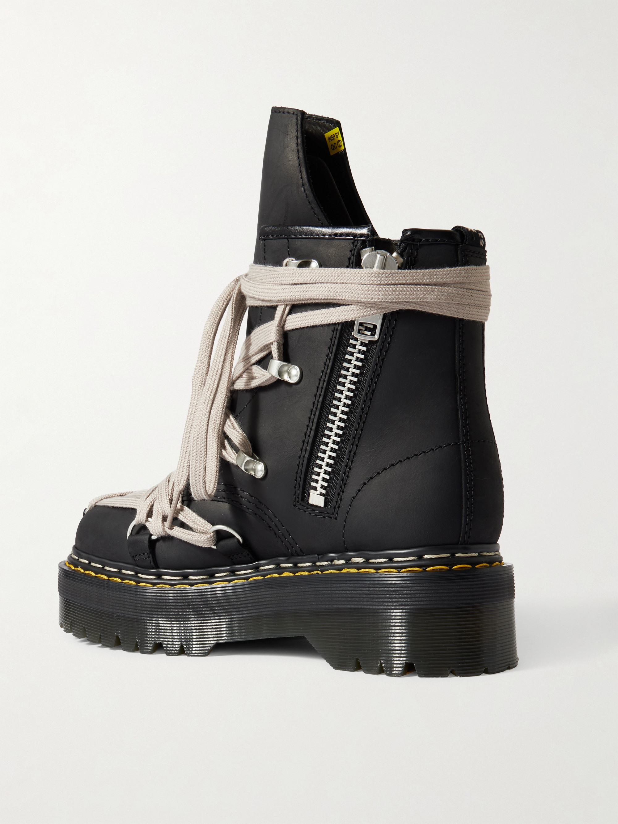 Rick Owens - + Dr. Martens 1460 Quad Sole Megalace leather ankle
