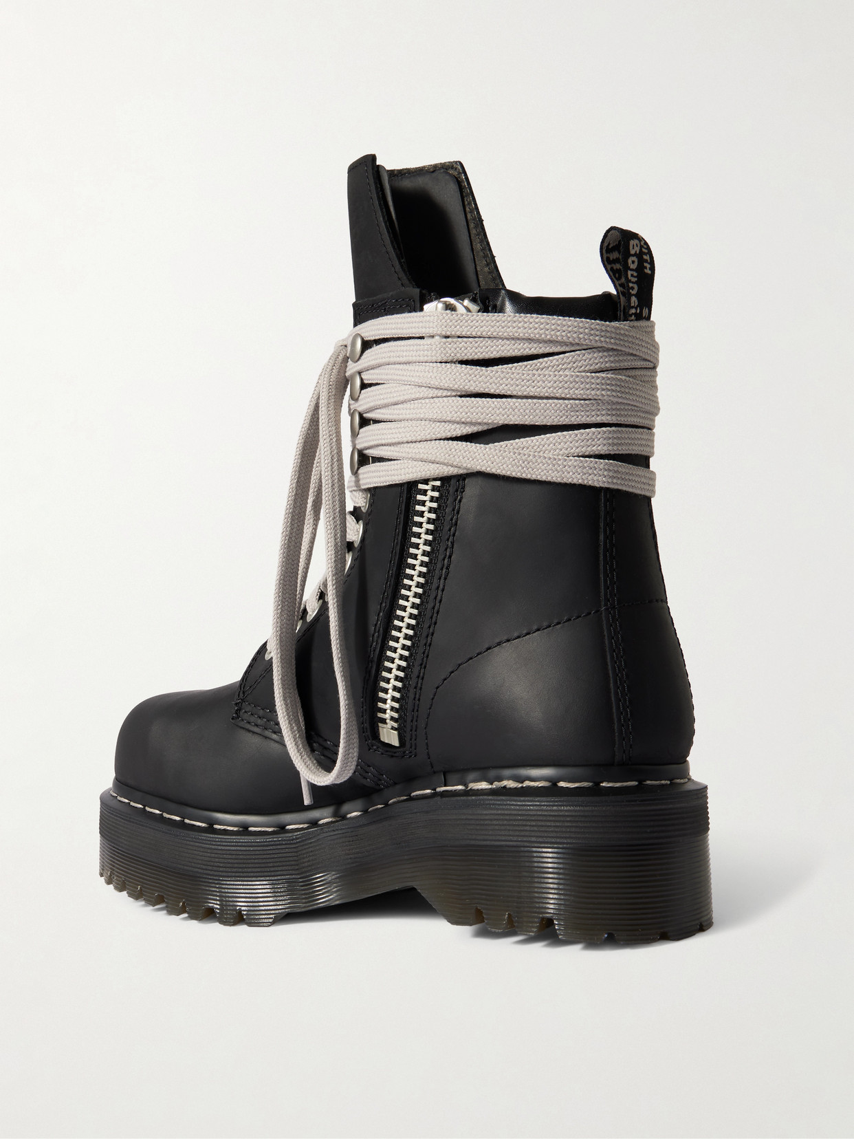 Rick Owens + Dr. Martens 1460 Quad Sole Leather Ankle Boots In Black