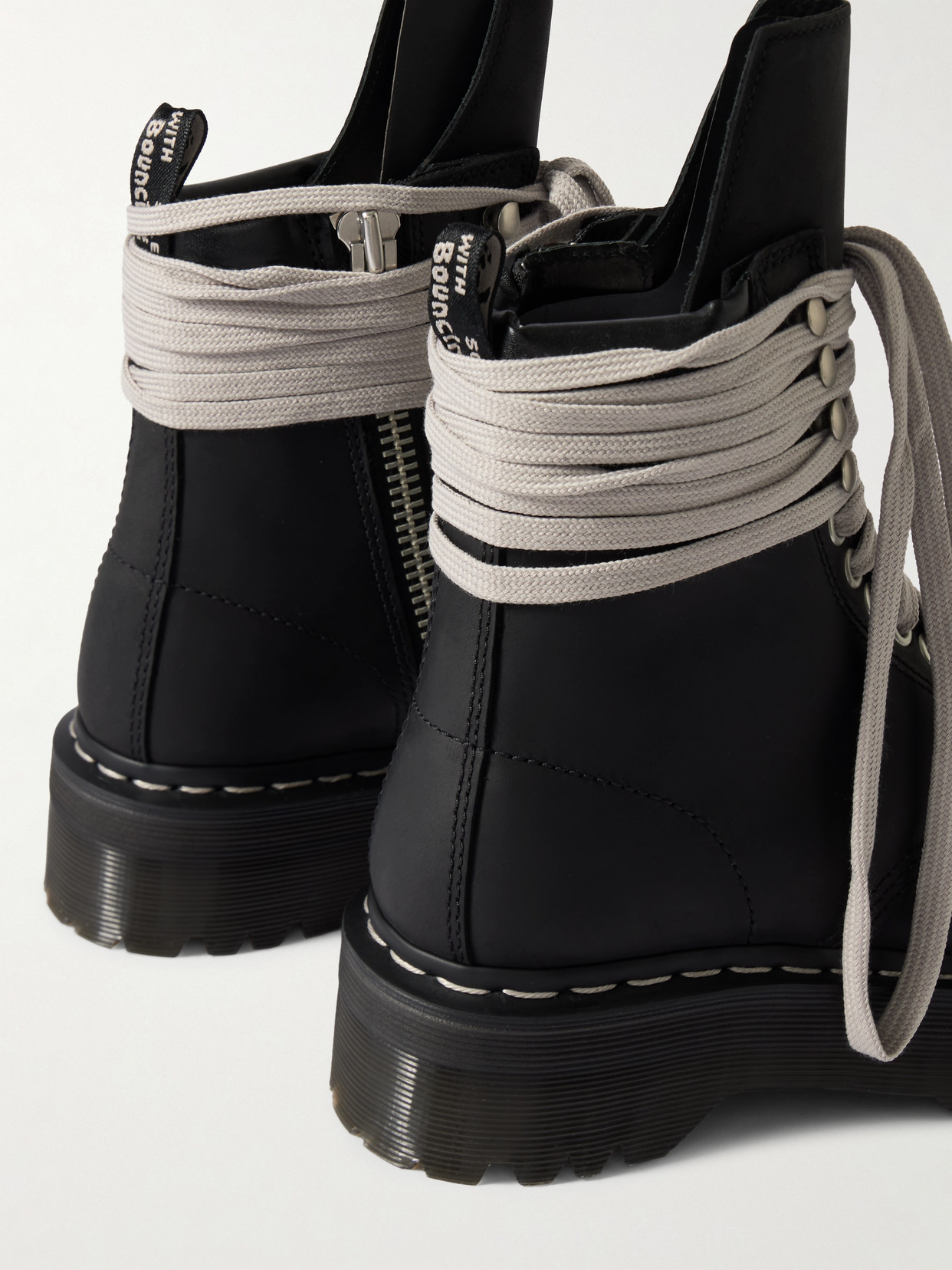 Rick Owens + Dr. Martens 1460 Quad Sole Leather Ankle Boots In Black