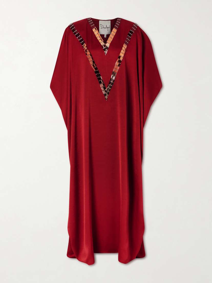Dima Ayad Embellished Faille Kaftan