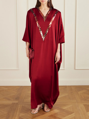 Dima Ayad Embellished faille kaftan