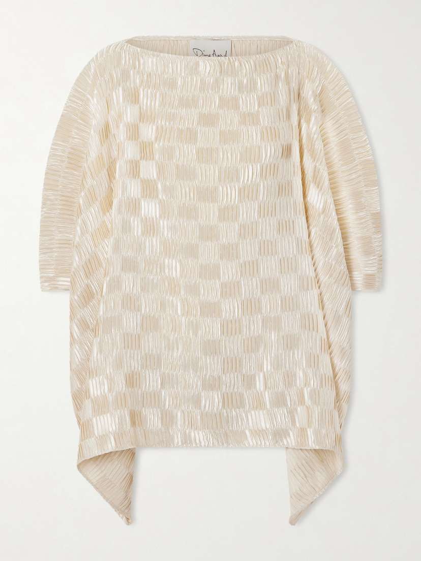 Dima Ayad Plissé-satin Blouse