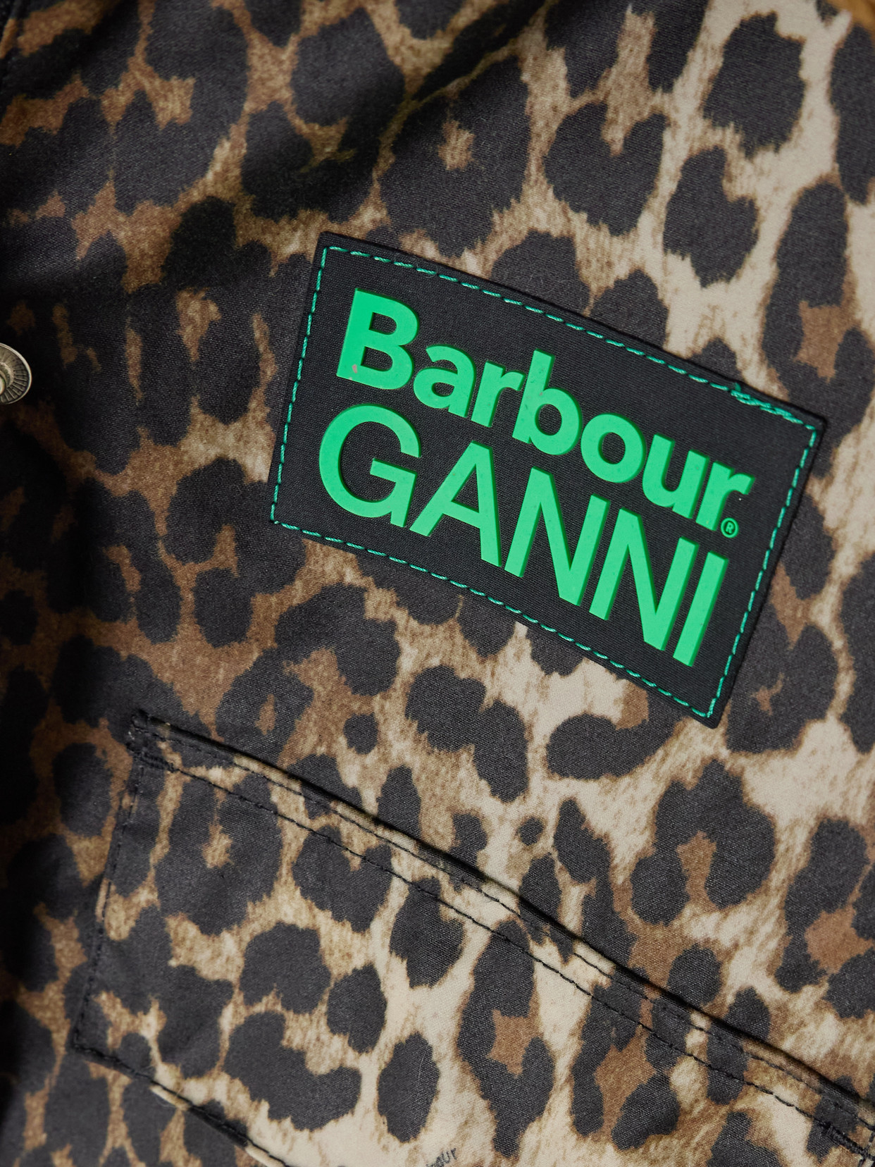 + Ganni Hooded Cheetah-Print Waxed-Cotton Jacket