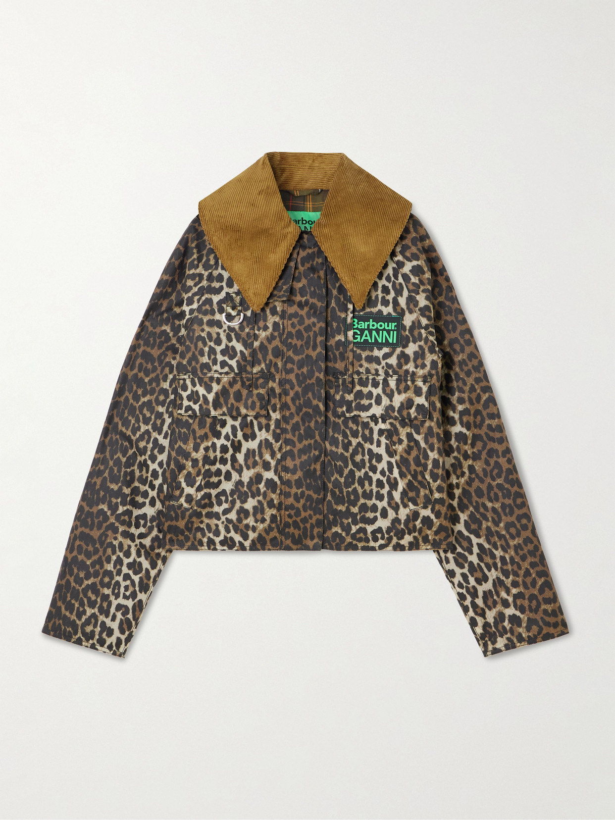 + Ganni Hooded Cheetah-Print Waxed-Cotton Jacket