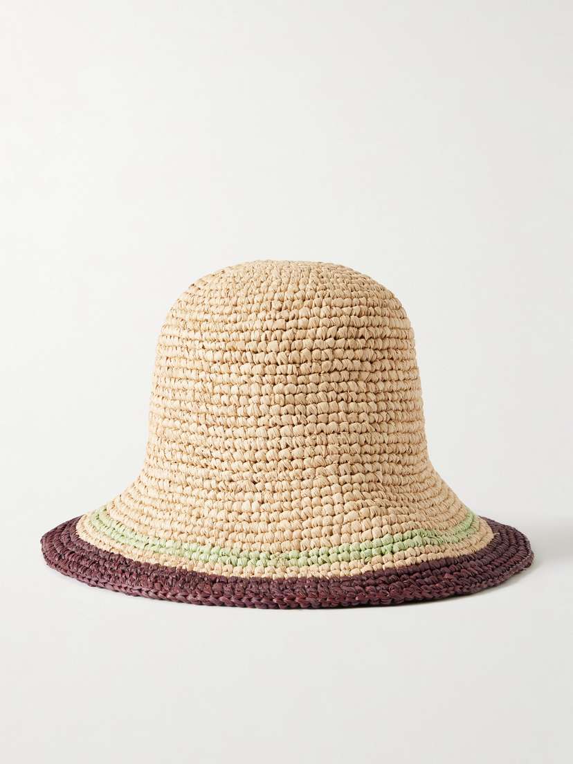 Zimmermann Striped Raffia Bucket Hat
