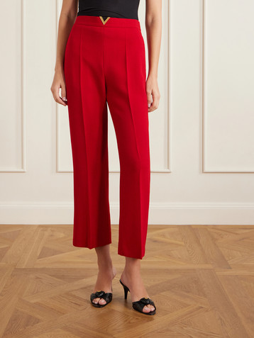 Valentino Garavani Embellished wool straight-leg pants