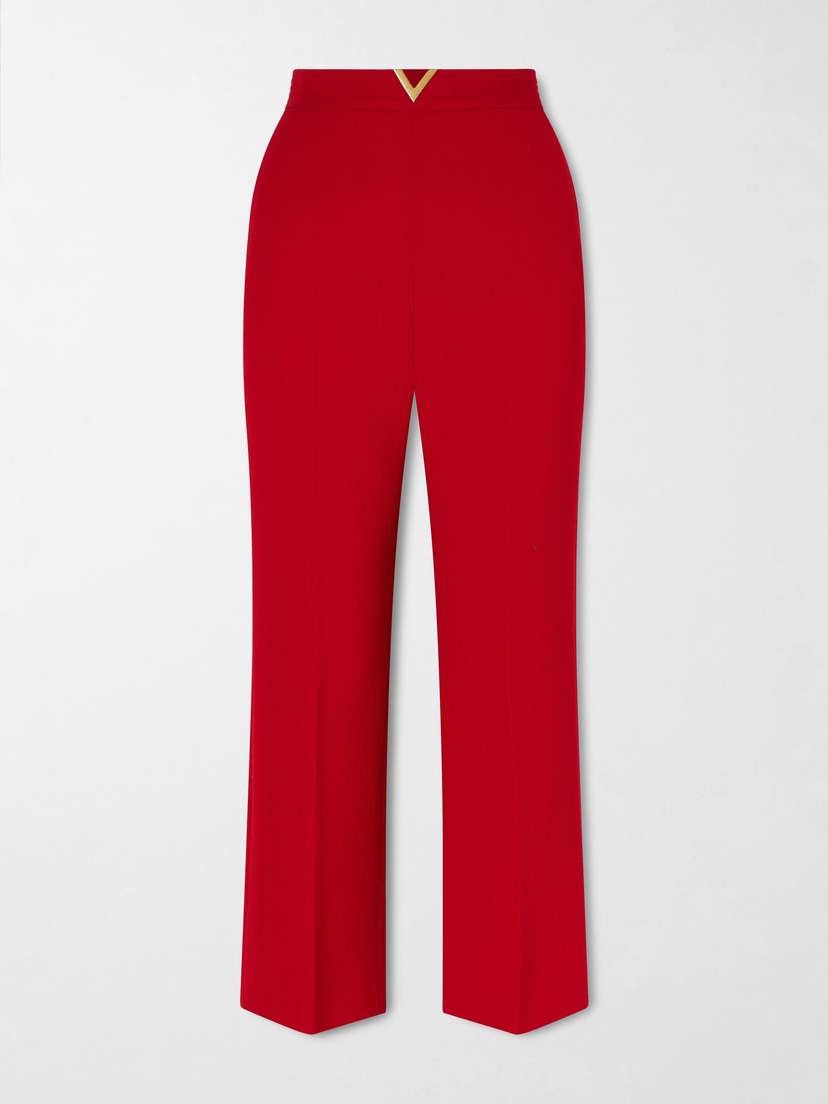 Valentino Garavani Embellished Wool Straight-leg Pants