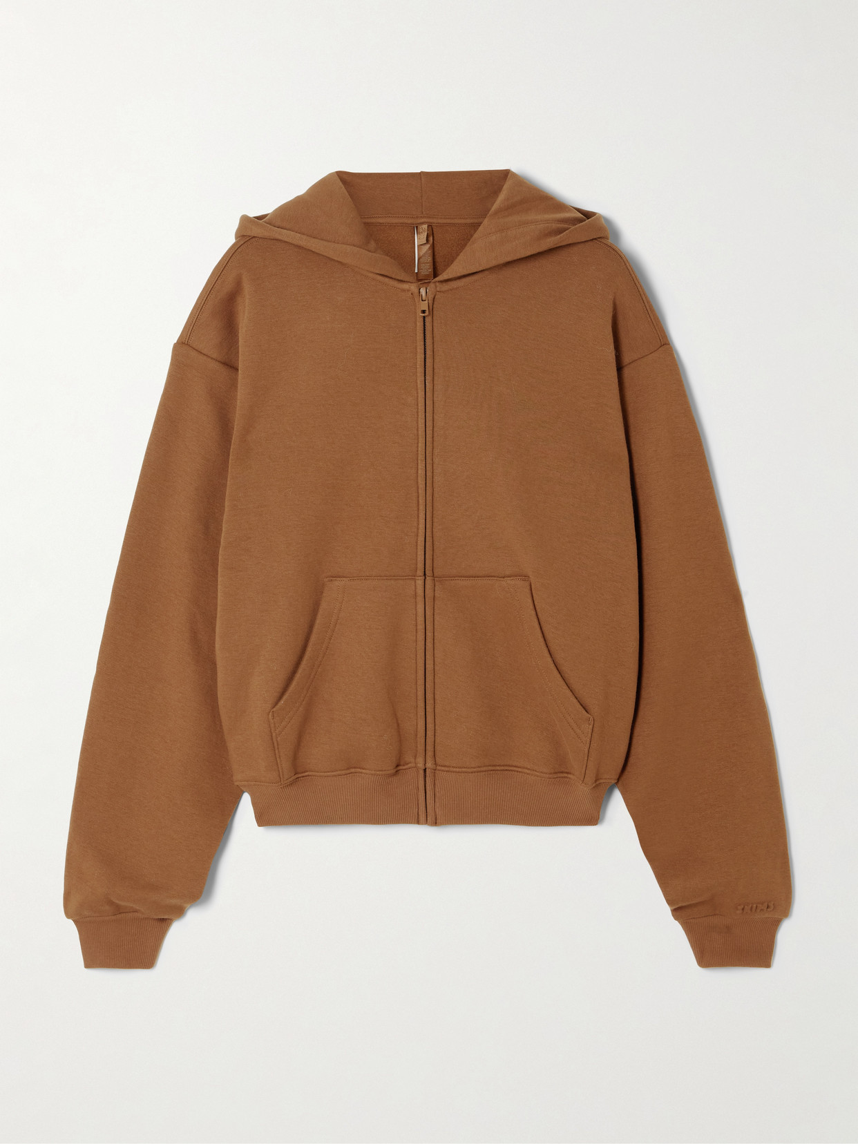 Skims Classic Zip Up Hoodie In Brown