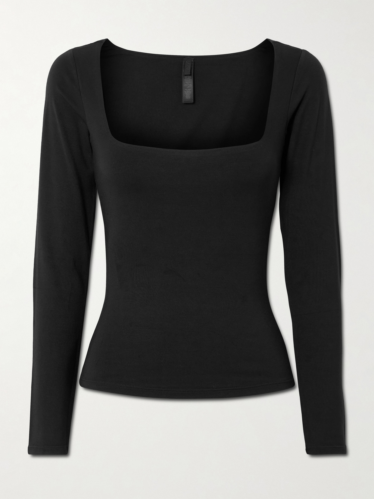 Skims Smooth Layers Square Neck Top In Black
