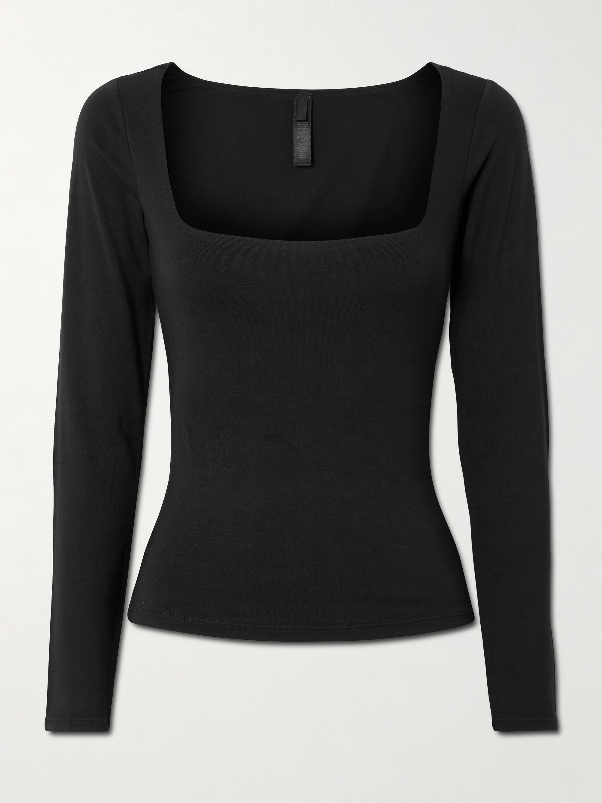 Skims Smooth Layers stretch-modal jersey top - Obsidian