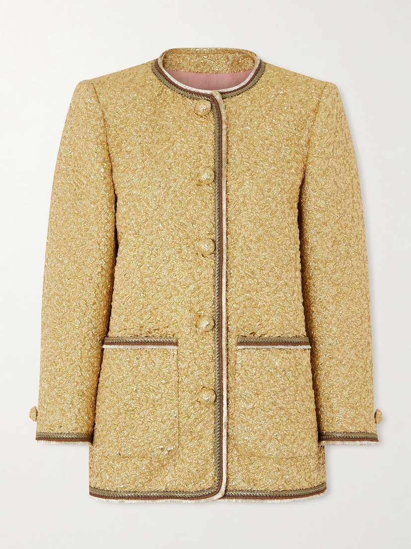 Valentino Garavani Metallic Cloqué-jacquard Jacket