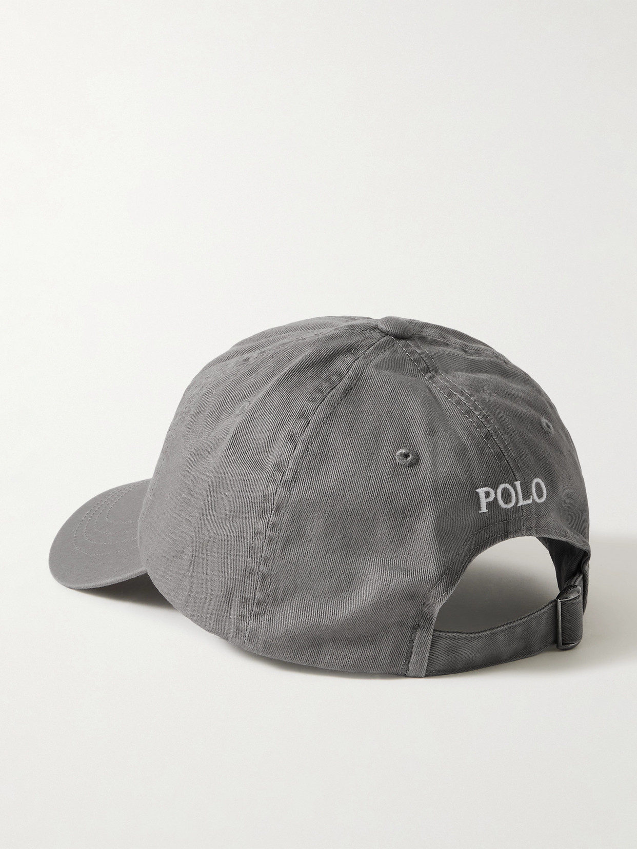 Polo Ralph Lauren Embroidered Cotton-twill Cap In Gray