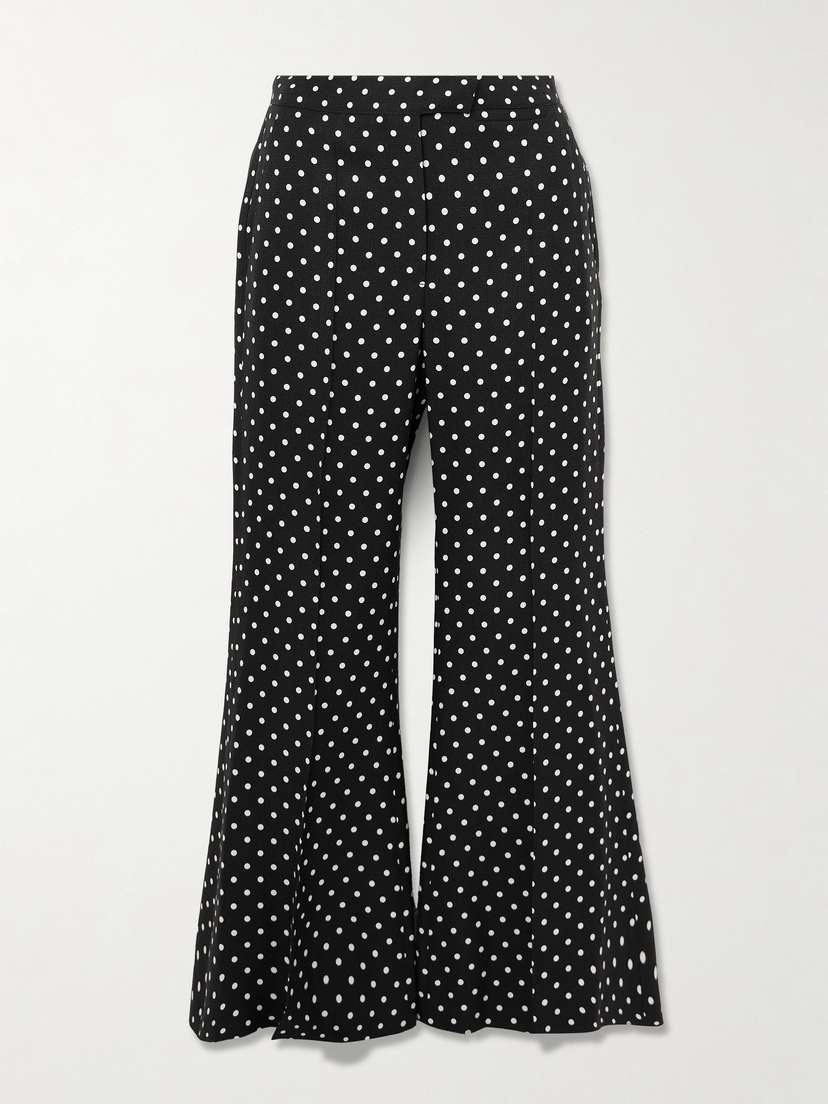 Valentino Garavani Polka-dot Grain De Poudre Flared Pants