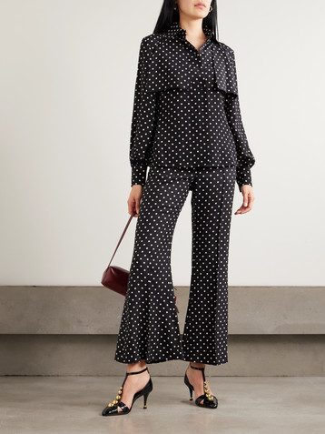 Valentino Garavani Polka-dot grain de poudre flared pants