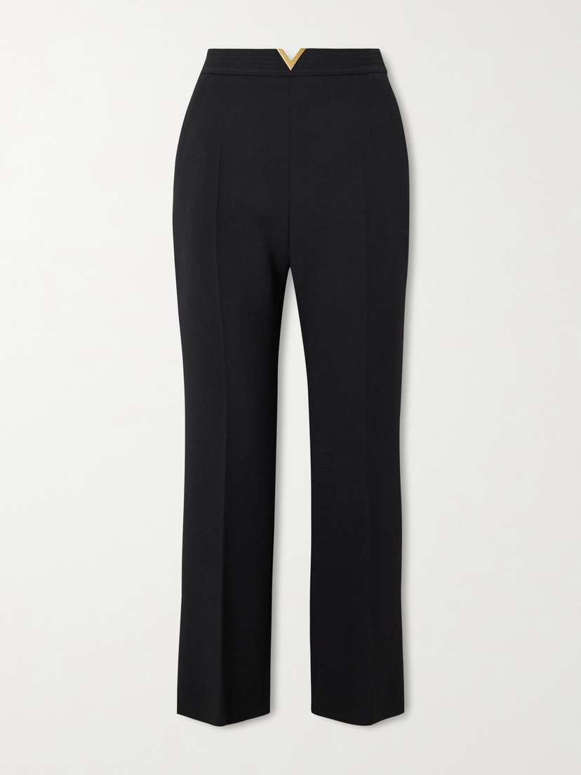 Valentino Garavani Embellished Wool Straight-leg Pants