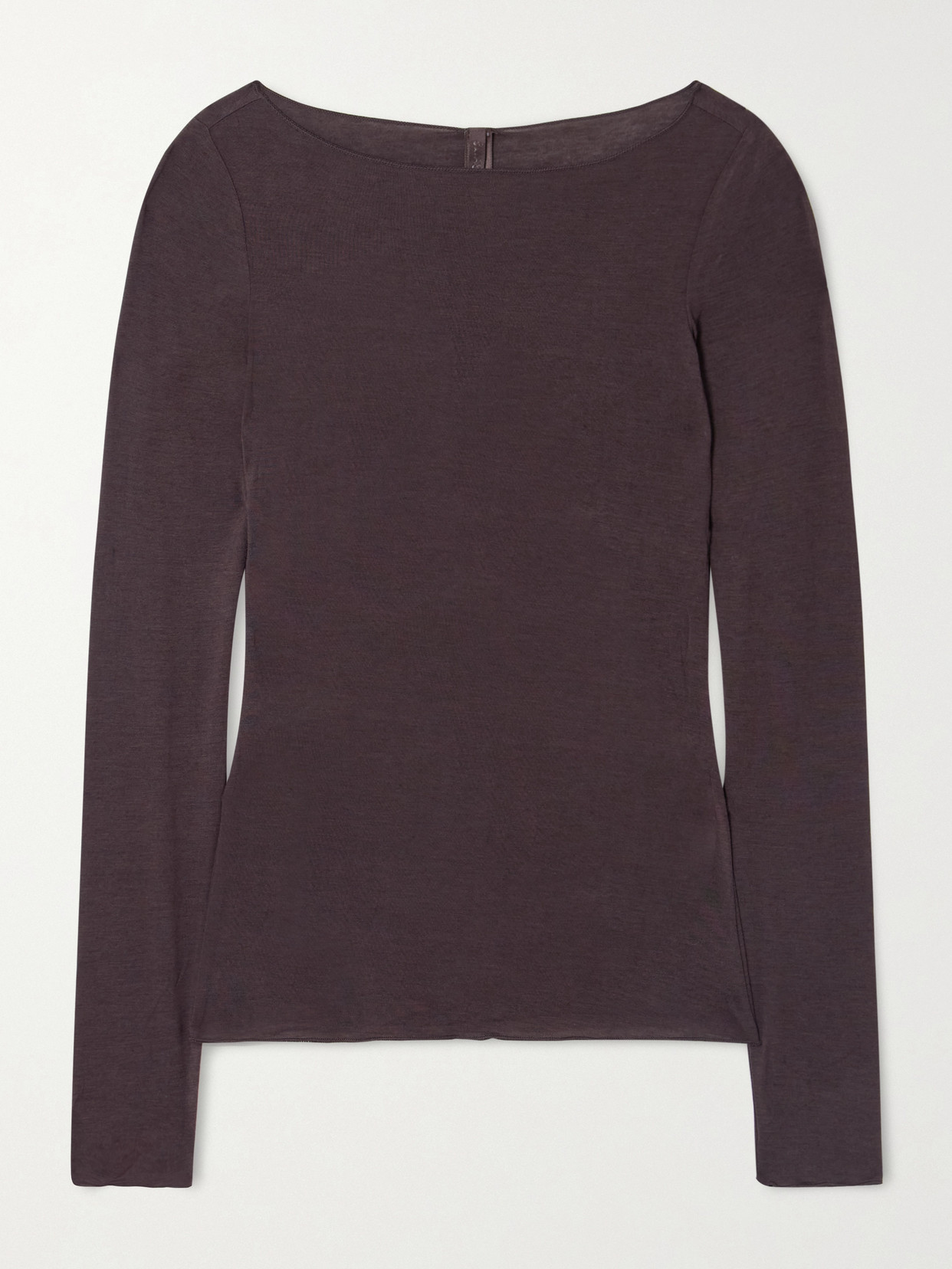 Skims Long Sleeve Boatneck Top In Burgundy