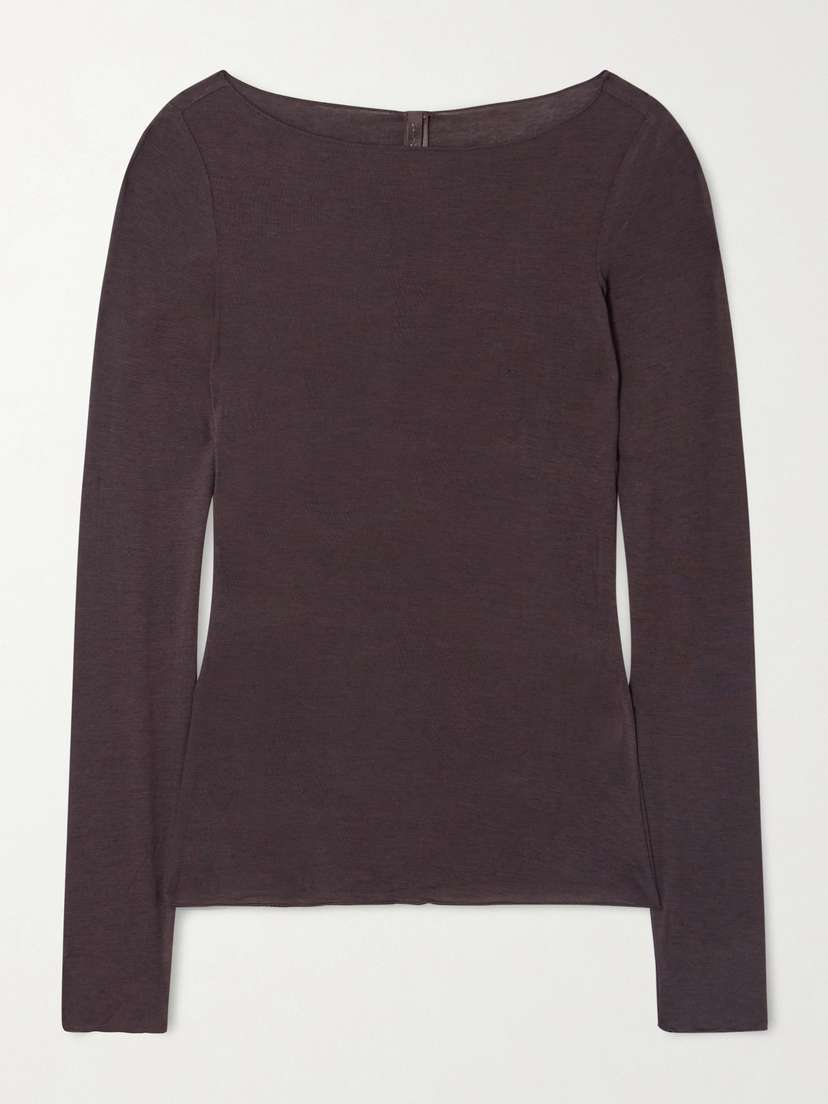 Skims Long Sleeve Boatneck Top - Phoenix