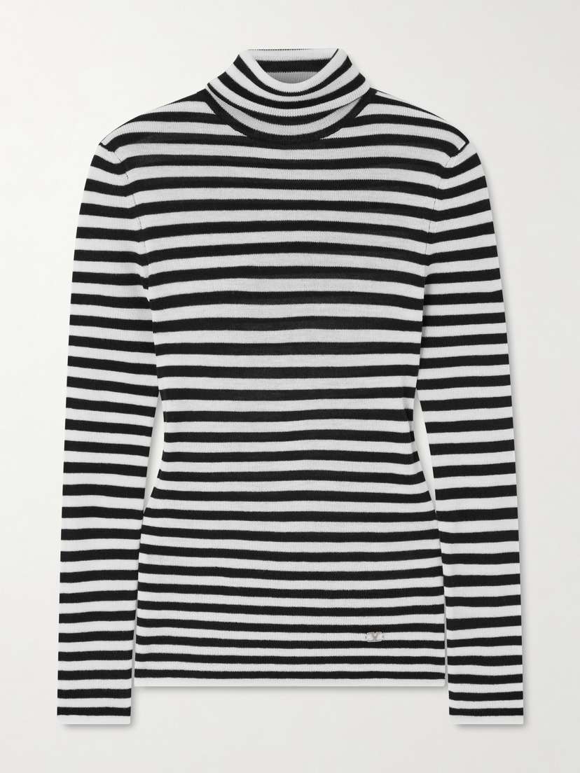 Valentino Garavani — Striped wool turtleneck sweater