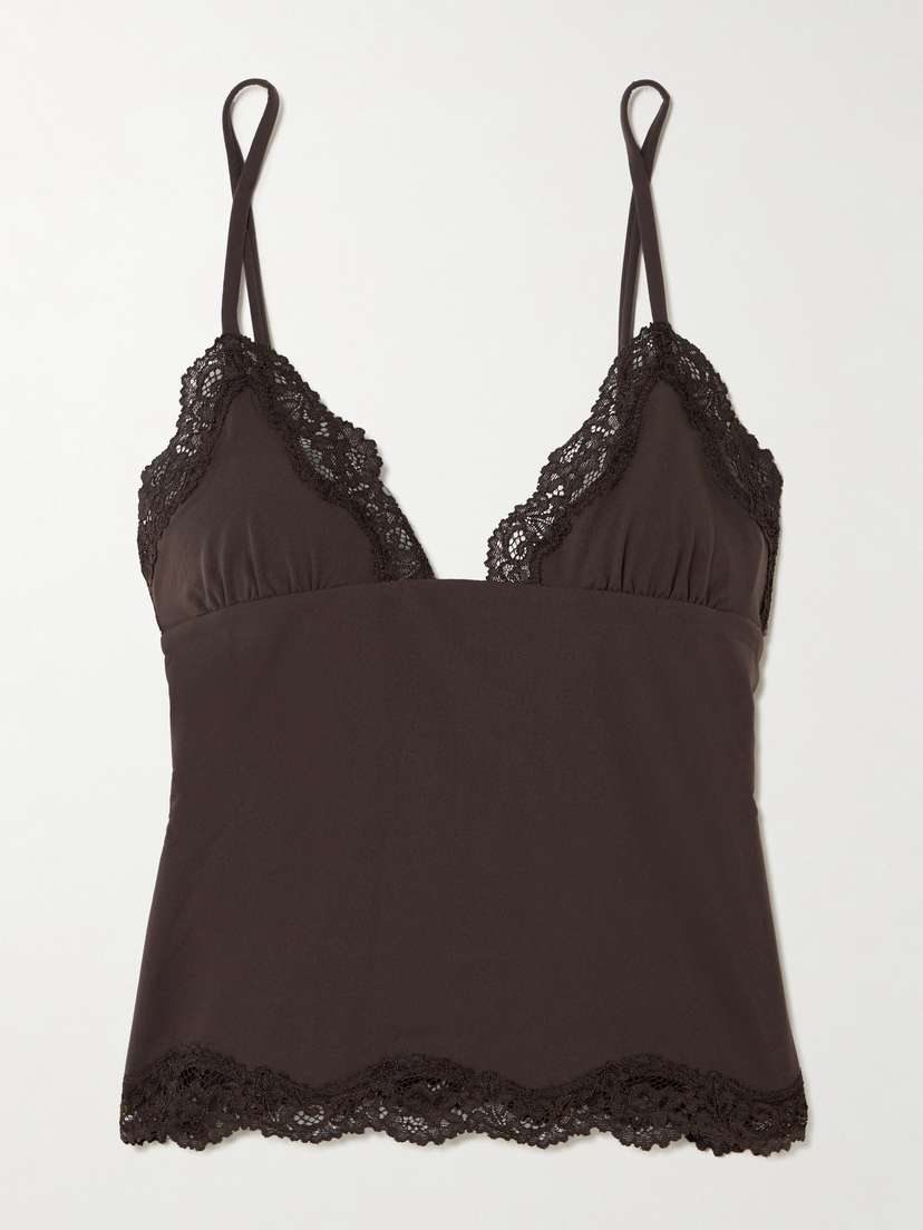 Skims Fits Everybody Lace Triangle Cami - Espresso