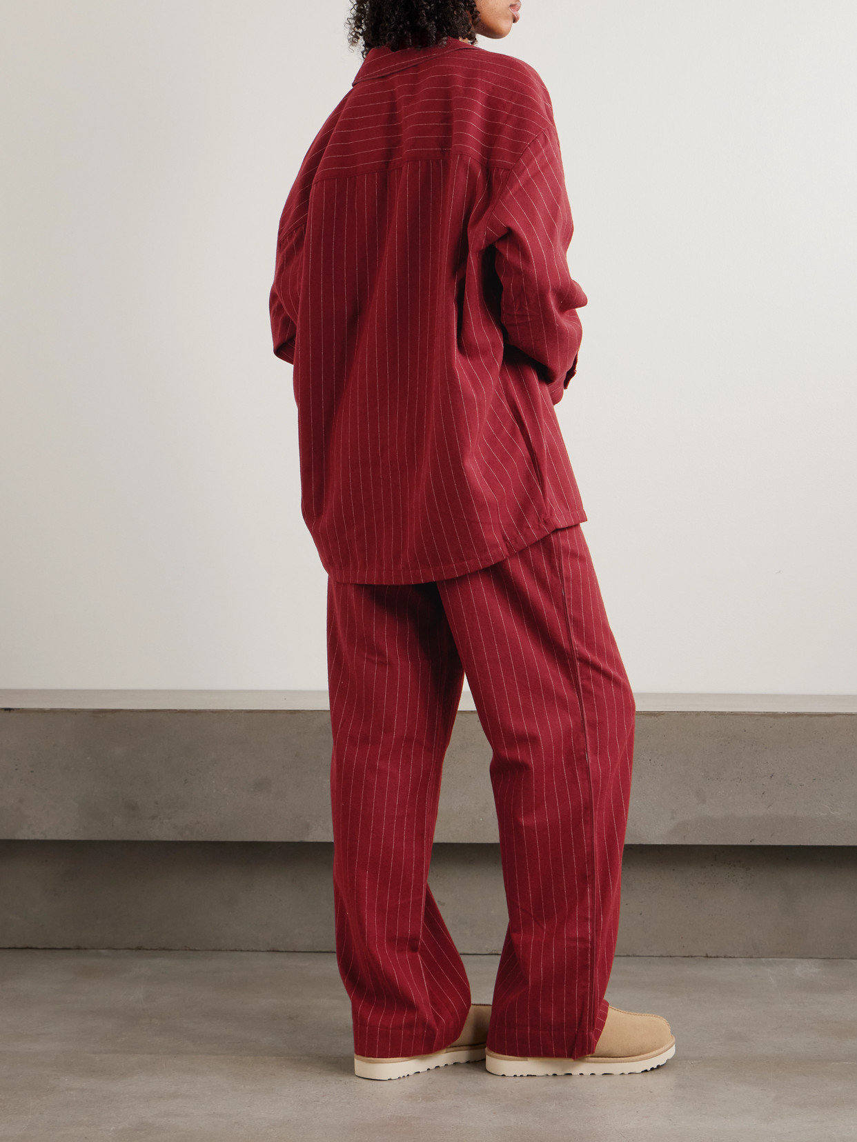 Skims Flannel Sleep Set In Burgundy