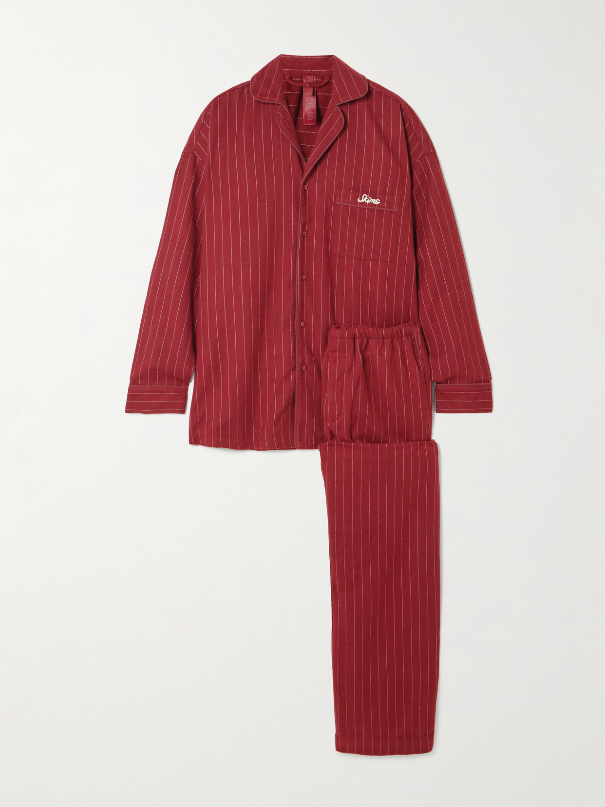 Skims Flannel Sleep Set In Burgundy