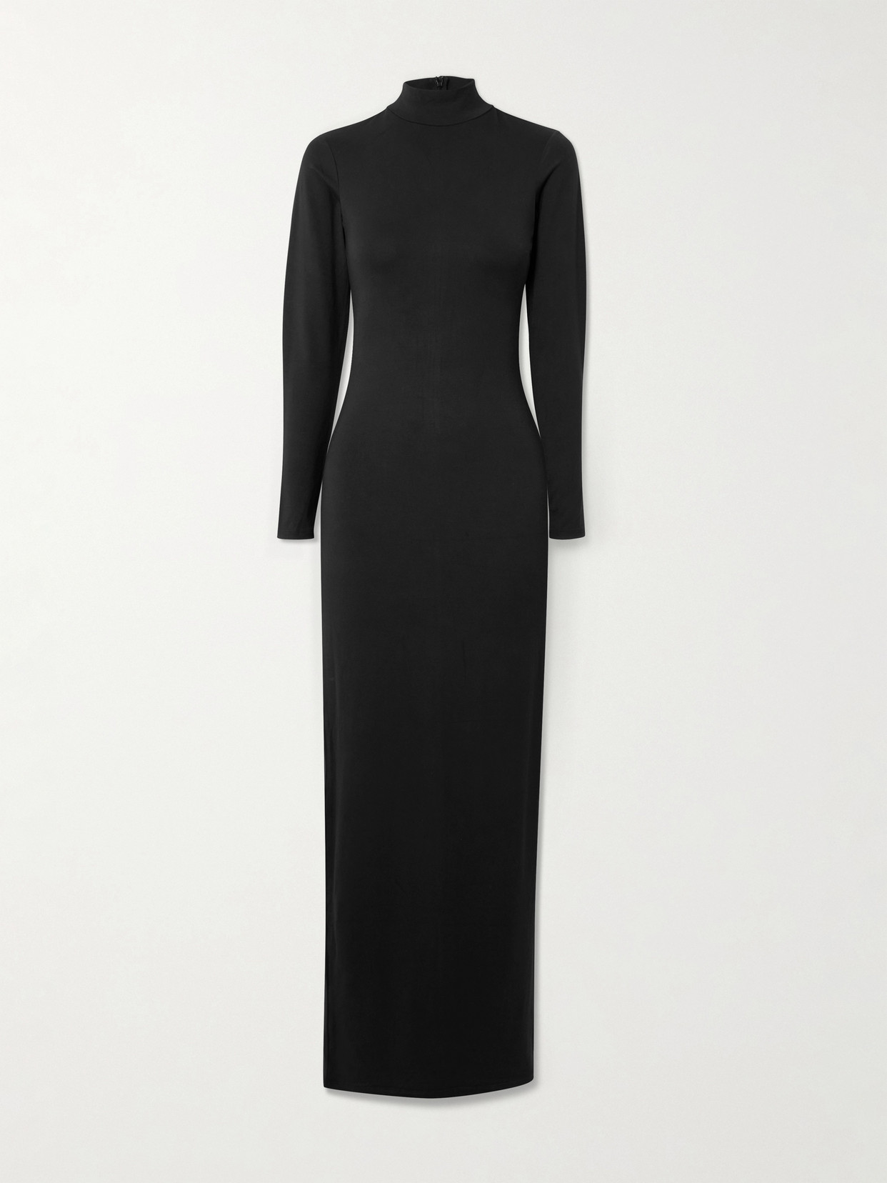 Skims Smooth Layers Turtleneck Long Dress In Black