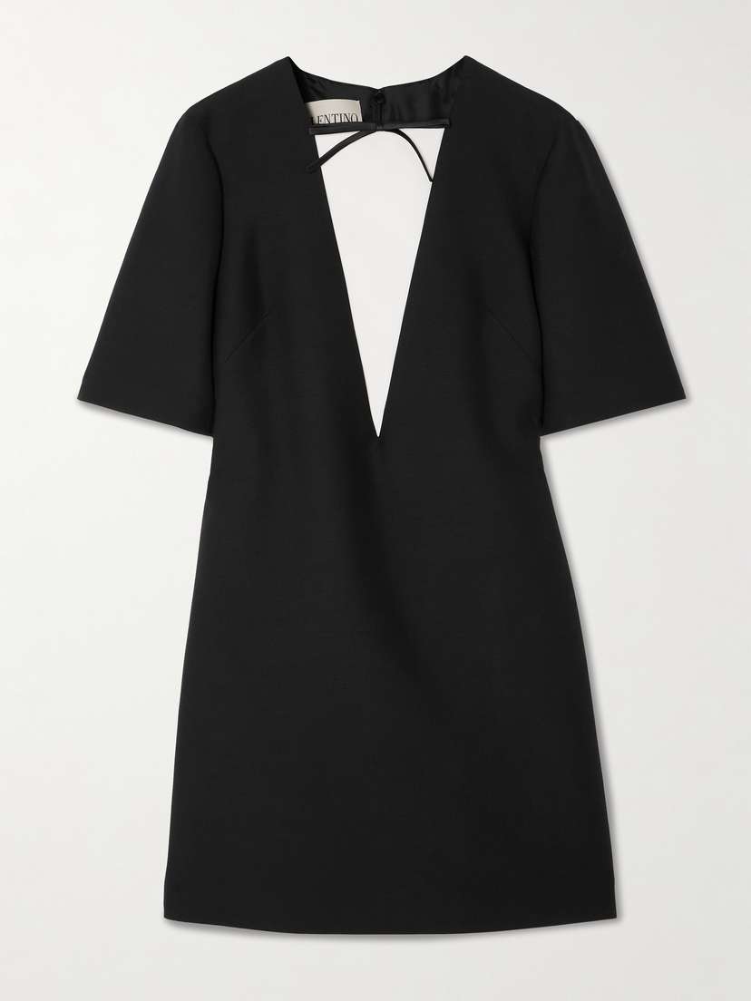 Valentino Garavani — Satin-trimmed wool and silk-blend dupioni mini dress