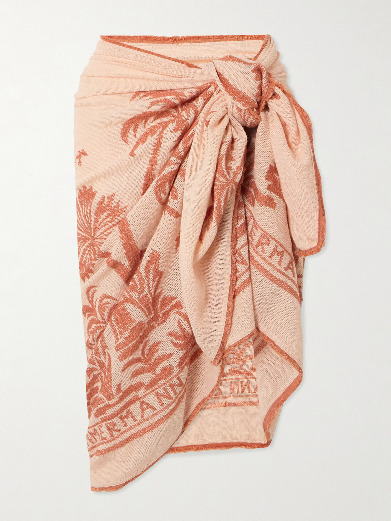 Zimmermann Printed Cotton Pareo In Orange