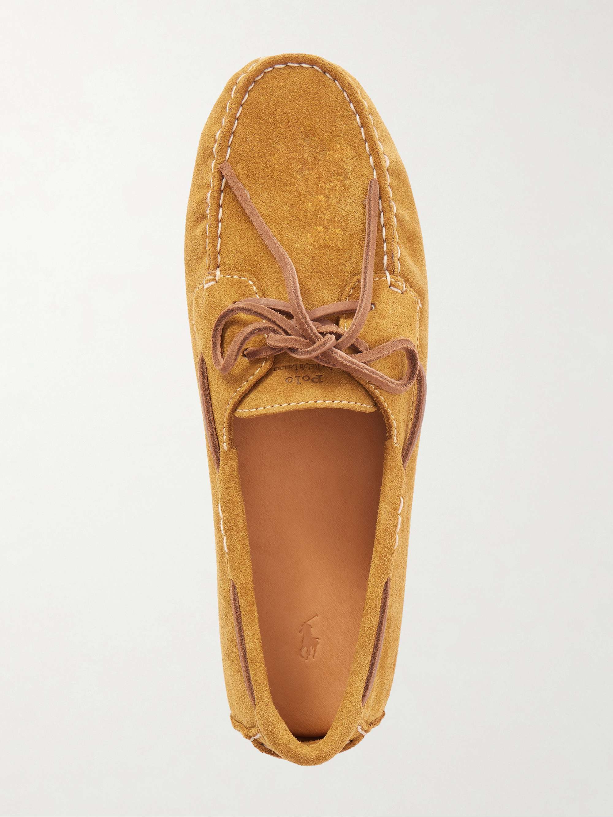 POLO RALPH LAUREN Leather-trimmed suede loafers | NET-A-PORTER