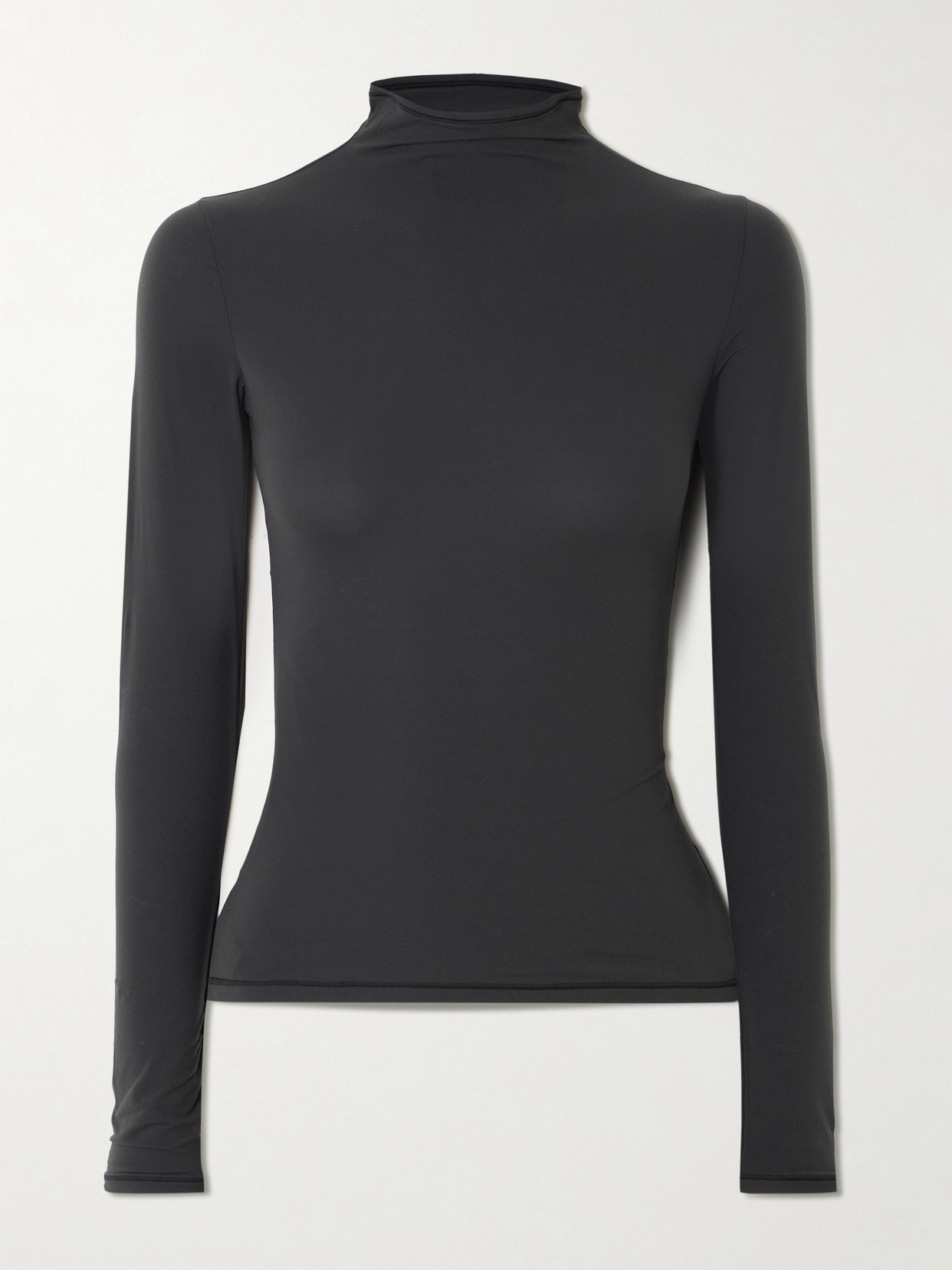 Skims Stretch-jersey Turtleneck Top In Black