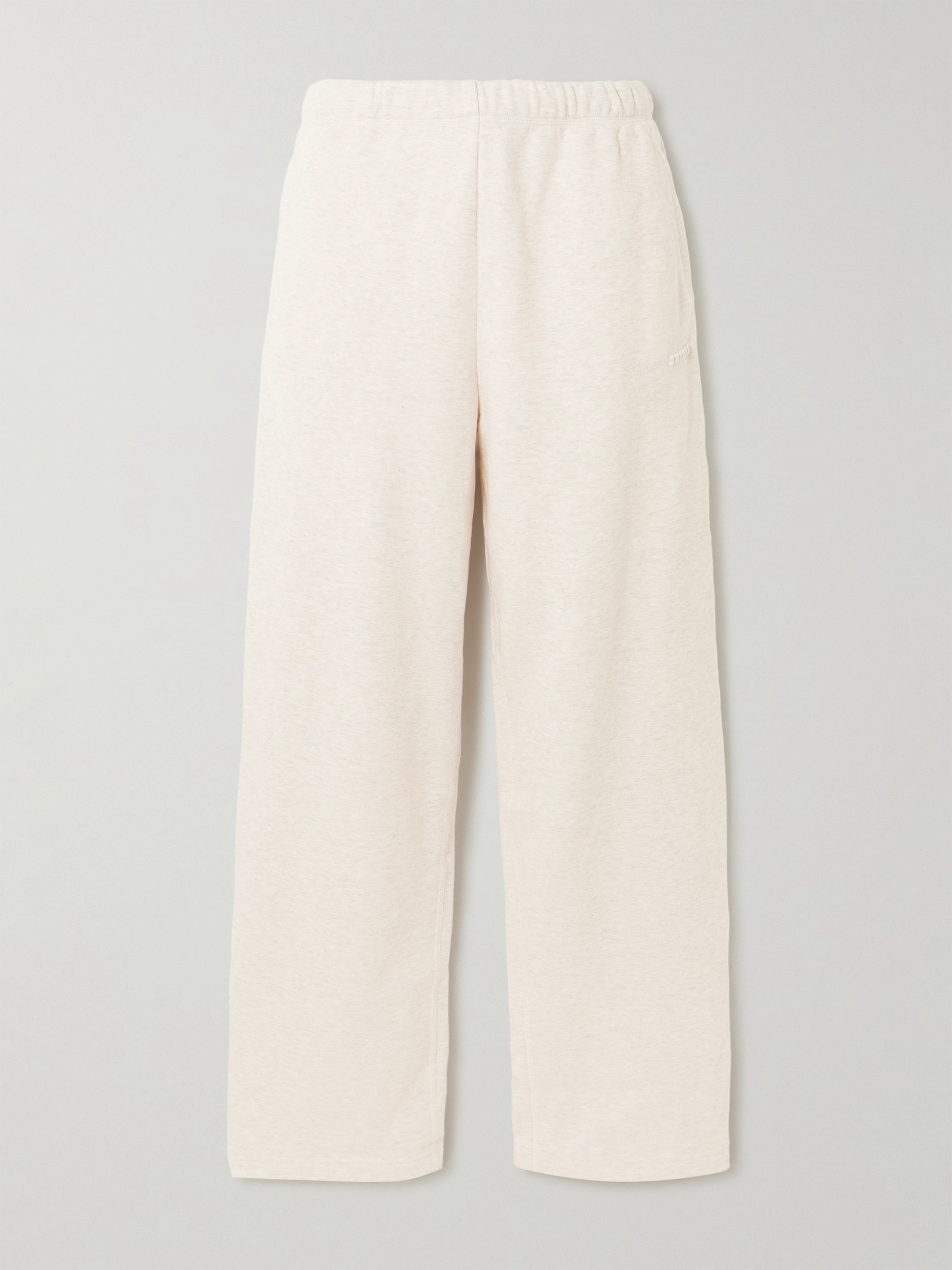 Skims Classic cotton-blend jersey straight-leg sweatpants - Oatmeal Heather